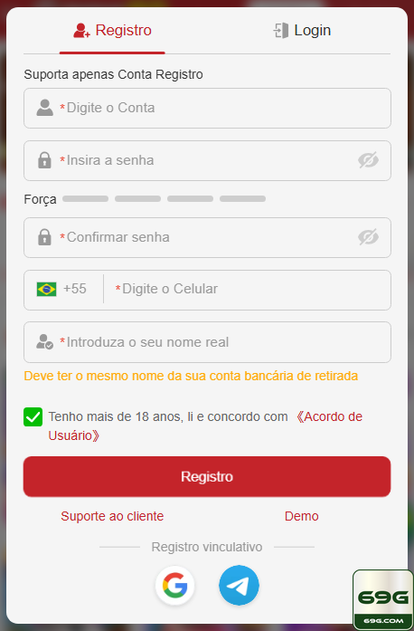 Experiência de Jogos 69g.com